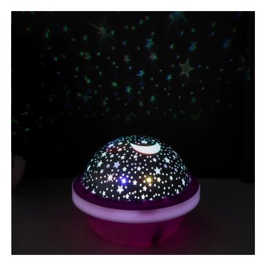 PACK6 FOCO DE NOCHE GIRATORIO DE GALAXIA COLOR LILA Y+PAPEL REGALO - 5