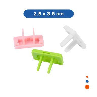 PACK6 CUBRIDOR DE ENCHUFE RECTANGULAR VERDE Y BLANCO ROSADO DIMENSIONES 2,5X3,5CM - 4