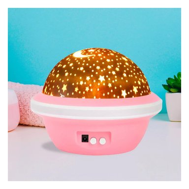 PACK12 LUZ LED GIRATORIA GALAXIA COLOR ROSADO PARA HABITACION Y+REGALO STICKER - 3