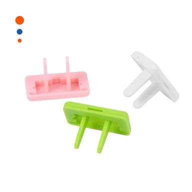 PACK12 TAPA RECTANGULAR DE 2,5X3,5CM PARA ENCHUFE ROSADO VERDE Y BLANCO Y+REGALO STICKER - 2