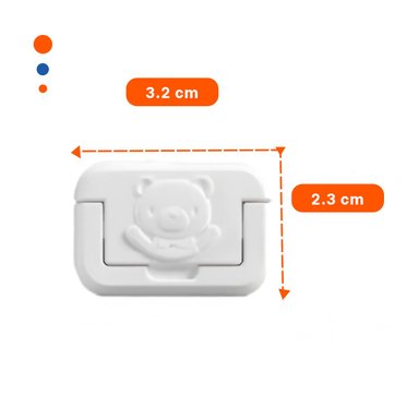 PACK12 TAPA DE ENCHUFE RECTANGULAR FORMA DE OSITO BLANCO DIMENSIONES 2,3X3,2CM Y+PAPEL REGALO - 4