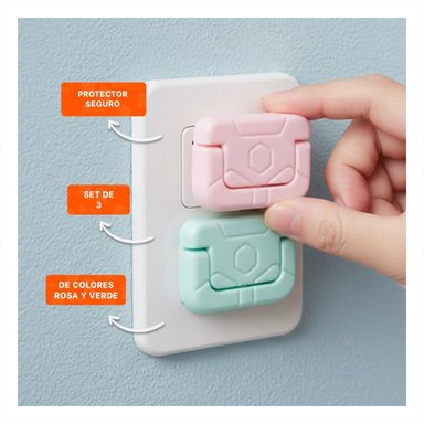 CUBIERTA RECTANGULAR PARA USO DIARIO EN ENCHUFE ROSADO VERDE AGUA 2,5X3CM Y+REGALO STICKER - 5