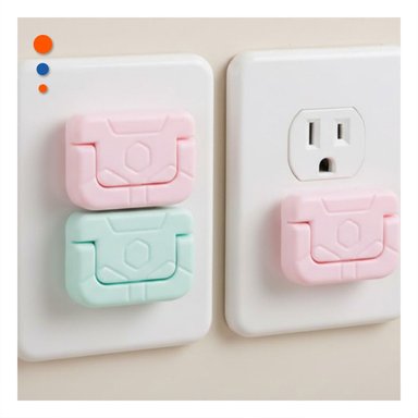 PACK6 CUBRIDOR DE ENCHUFE RECTANGULAR VERDE AGUA ROSADO DIMENSIONES 2,5X3CM - 2