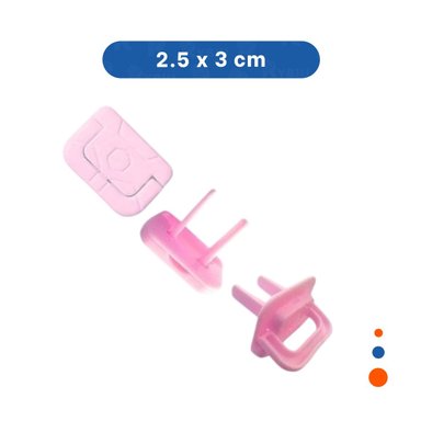 PACK6 CUBRIDOR DE ENCHUFE RECTANGULAR VERDE AGUA ROSADO DIMENSIONES 2,5X3CM - 4