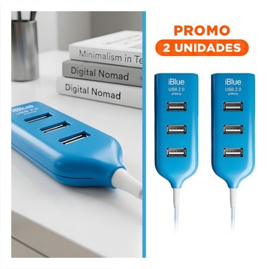 PACK2 CAJA ALTA VELOCIDAD USB 4 PUERTOS TURQUEZA FACIL DE TRANSPORTAR Y FUNCIONAL - 1