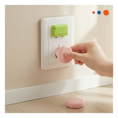 PACK2 PROTECTOR PARA ENCHUFE EN COLOR VERDE Y BLANCO Y ROSADO DE 2,5X3,5CM Y+REGALO STICKER - 3