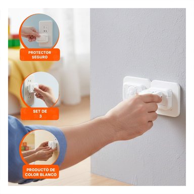 PACK2 PROTECTOR RECTANGULAR FORMA DE OSITO BLANCO PARA ENCHUFE 2,3X3,2CM Y+PAPEL REGALO - 5