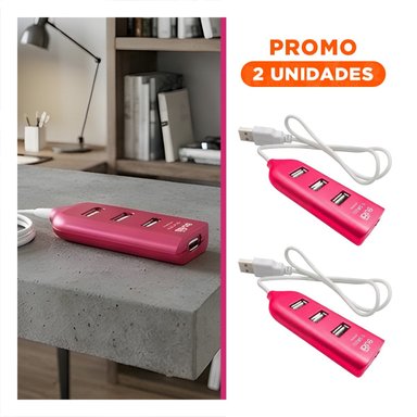 PACK2 CAJA ALTA VELOCIDAD USB 4 PUERTOS FUSCIA FACIL DE TRANSPORTAR Y FUNCIONAL - 1