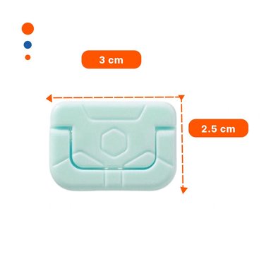 PACK4 CUBRIDOR RECTANGULAR PARA TOMA ELECTRICA ROSADO Y VERDE AGUA 2,5X3CM Y+REGALO STICKER - 4