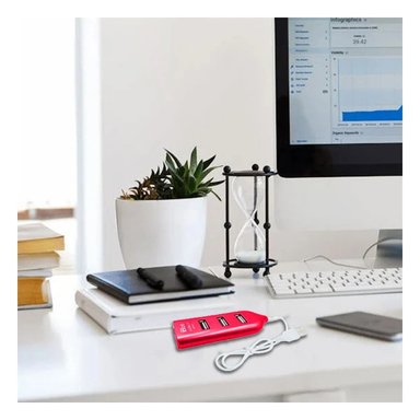 PACK2 CONECTOR ALTA VELOCIDAD USB 4 PUERTOS FUSCIA FUNCIONAL Y ADAPTABLE Y+REGALO STICKER - 5