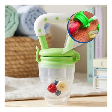 PACK4 CHUPON ALIMENTADOR CON ESTRELLITAS DE SILICONA EN COLOR VERDE SUAVE - 5