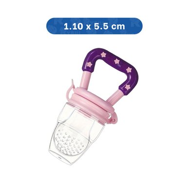 PACK4 CHUPON COLOR MORADO TIPO ALIMENTADOR CON SILICONA FLEXIBLE Y ESTRELLITAS Y+PAPEL REGALO - 4