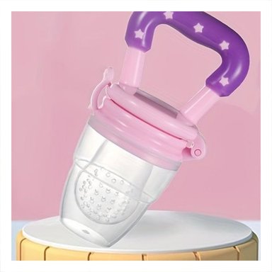 PACK4 CHUPON COLOR MORADO TIPO ALIMENTADOR CON SILICONA FLEXIBLE Y ESTRELLITAS Y+PAPEL REGALO - 5