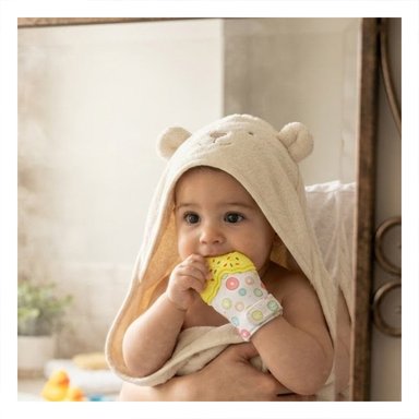 PACK6 MANOPLA INFANTIL EN COLOR AMARILLO CON FORMA DE DONA MORDEDORA Y+REGALO STICKER - 5