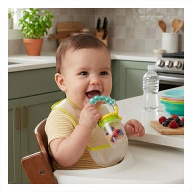 ALIMENTADOR DE USO DIARIO EN COLOR VERDE AGUA CON BOLITAS EN SILICONA Y+LIGAS REGALO - 2