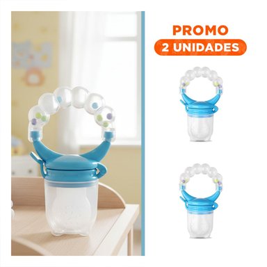 PACK2 CHUPON EN COLOR BLANCO CON BOLITAS DE SILICONA EN FORMATO ALIMENTADOR PRACTICO - 1
