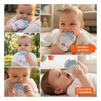 MORDEDOR EN COLOR CELESTE EN FORMA DE DONA PARA DENTICION INFANTIL Y+LIGAS REGALO - 5