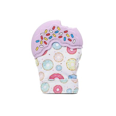 PACK2 GUANTE MORDEDOR INFANTIL EN COLOR LILA CON FORMA DE DONA Y+REGALO STICKER - 2