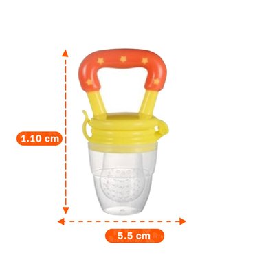 ALIMENTADOR INFANTIL CON SILICONA EN COLOR NARANJA Y ESTRELLITAS DECORATIVAS - 4