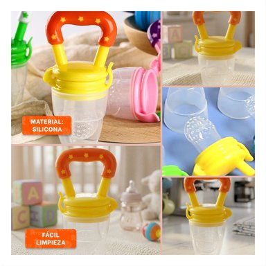 ALIMENTADOR INFANTIL CON SILICONA EN COLOR NARANJA Y ESTRELLITAS DECORATIVAS - 5