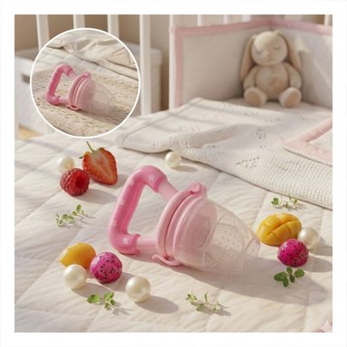 PACK2 BOQUILLA TIPO ALIMENTADOR INFANTIL EN COLOR ROSADO CON ESTRELLITAS Y+REGALO STICKER - 5