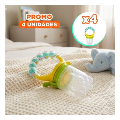 PACK4 CHUPON ALIMENTADOR CON BOLITAS DE SILICONA EN COLOR VERDE AGUA SUAVE - 1