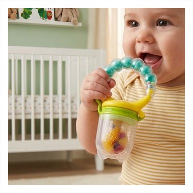 ALIMENTADOR INFANTIL CON SILICONA EN COLOR VERDE AGUA Y BOLITAS DECORATIVAS - 2