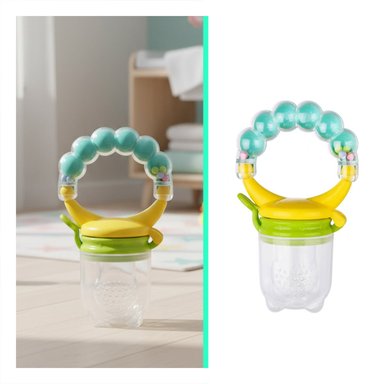 ALIMENTADOR INFANTIL CON SILICONA EN COLOR VERDE AGUA Y BOLITAS DECORATIVAS - 3