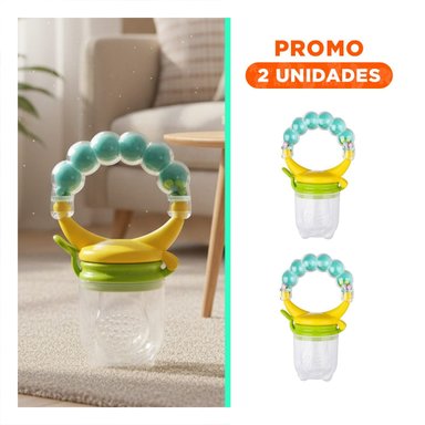 PACK2 CHUPON EN COLOR VERDE AGUA CON BOLITAS DE SILICONA EN FORMATO ALIMENTADOR PRACTICO - 1