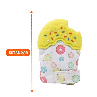 PACK4 GUANTE EN COLOR AMARILLO TIPO MORDEDOR EN FORMA DE DONA PARA DENTICION - 4