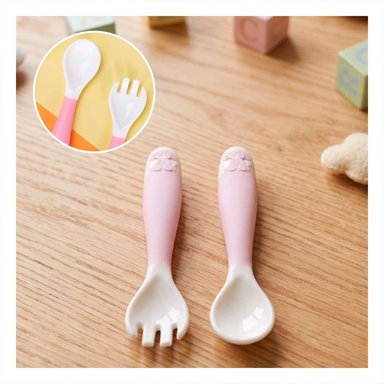 PACK6 CONJUNTO DE CUCHARA Y TENEDOR FORMA PERRITO EN COLOR ROSADO CON ESTUCHE INFANTIL - 5