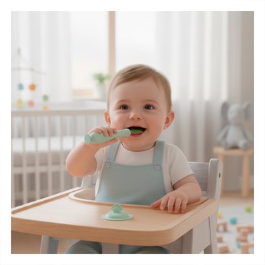 PACK6 UTENSILIO INFANTIL VERDE AGUA CON ESTUCHE Y VENTOSA INTEGRADA Y+REGALO STICKER - 3