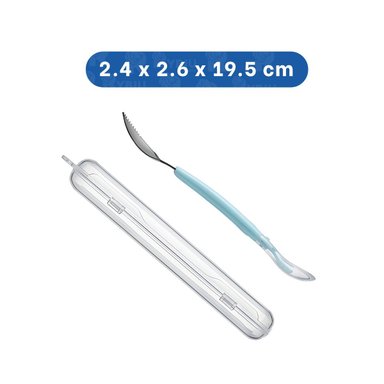 PACK4 CUCHARA EN VERDE AGUA CON SISTEMA DOBLE RASPADOR Y ESTUCHE TRANSPARENTE Y+PAPEL REGALO - 4