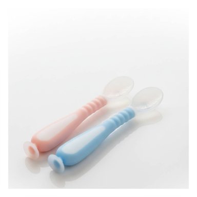 PACK12 JUEGO DE ALIMENTACION CELESTE Y ROSADO CON 2 CUCHARAS Y SISTEMA VENTOSA Y+REGALO STICKER - 5