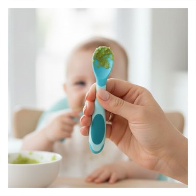 PACK6 UTENSILIO ERGONOMICO EN COLOR CELESTE EN MATERIAL SILICONA FLEXIBLE Y+REGALO STICKER - 5