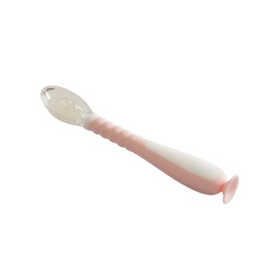 SET ERGONOMICO ROSADO CON 2 CUCHARAS INFANTILES Y ESTUCHE SEGURO Y+REGALO STICKER - 3