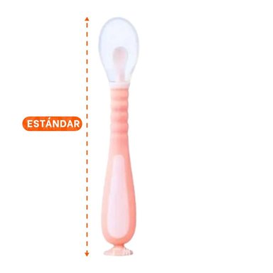 SET ERGONOMICO ROSADO CON 2 CUCHARAS INFANTILES Y ESTUCHE SEGURO Y+REGALO STICKER - 4