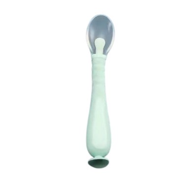 SET DE 2 CUCHARAS VERDE AGUA CON ESTUCHE PORTATIL Y VENTOSA INFERIOR Y+PAPEL REGALO - 1
