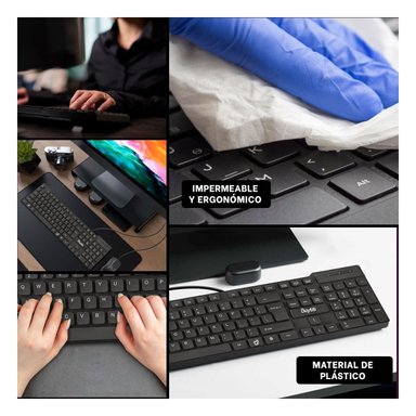 PACK2 TABLERO NEGRO CON DISENO ERGONOMICO Y TECLAS RETROILUMINADAS Y+PAPEL REGALO - 5