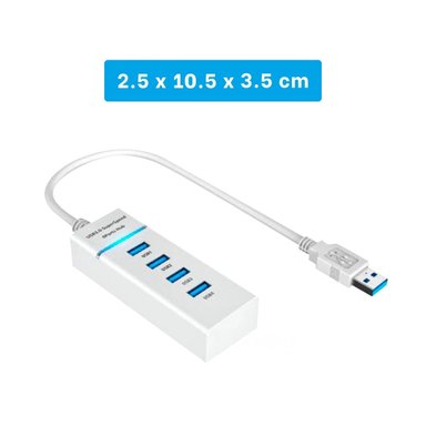 PACK2 ADAPTADOR BLANCO 4 ENTRADAS HUB 303 PARA OFICINA Y MULTIPLES CONEXIONES Y+REGALO STICKER - 4