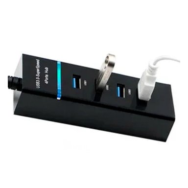 PACK4 ADAPTADOR COLOR NEGRO 4 ENTRADAS HUB 303 PARA DISPOSITIVOS Y PC Y+REGALO STICKER - 4