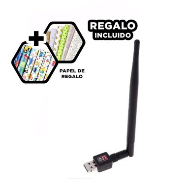 CONECTOR USB WIFI PORTATIL PARA SENAL ESTABLE Y RAPIDA COLOR NEGRO Y+REGALO STICKER - 1