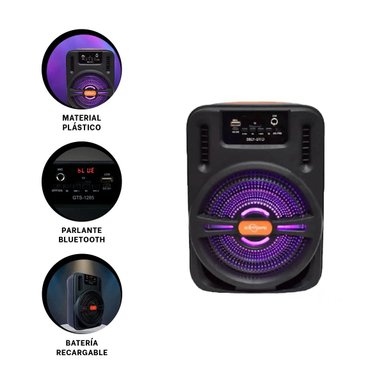 PACK4 ALTAVOZ COMPACTO NEGRO CON DISENO MODERNO Y BLUETOOTH PARA OFICINA Y+PAPEL REGALO - 3
