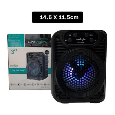 PACK6 ALTAVOZ PORTATIL DE PLASTICO 3 PULGADAS CON PANEL SOLAR DE COLOR NEGRO Y+REGALO STICKER - 2