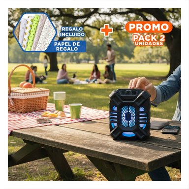 PACK2 BOCINA PARA CASA DE 6,5 PULGADAS CON BLUETOOTH Y ACABADO DE PLASTICO FINO Y+PAPEL REGALO - 1