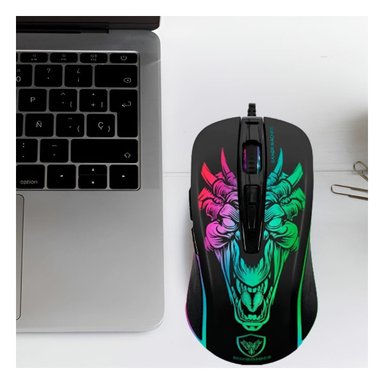 PACK2 MOUSE GAMER INFERNO NEGRO PARA LAPTOP CON SENSOR DE MOVIMIENTO RAPIDO Y+PAPEL REGALO - 1