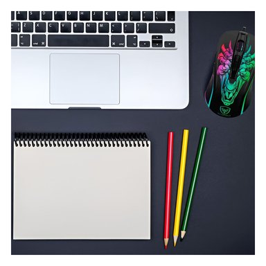 PACK2 MOUSE GAMER INFERNO NEGRO PARA LAPTOP CON SENSOR DE MOVIMIENTO RAPIDO Y+PAPEL REGALO - 2