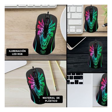 PACK2 MOUSE GAMER INFERNO NEGRO PARA LAPTOP CON SENSOR DE MOVIMIENTO RAPIDO Y+PAPEL REGALO - 3