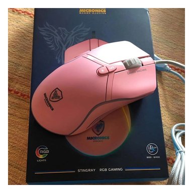 RATON GAMER STINGRAY ROSADO PARA DESKTOP CON DISENO ERGONOMICO Y+REGALO STICKER - 1