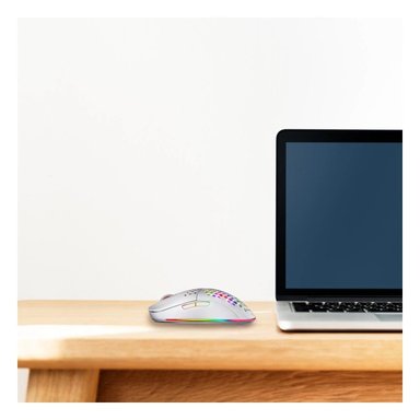 PACK2 ACCESORIO GAMER MICRONICS WARRIOR BLANCO PARA SETUP CON ESTETICA MODERNA Y+REGALO STICKER - 3